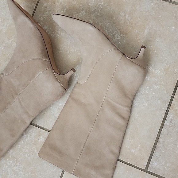 New J. Crew Tan Heeled Boots Wide Shaft Size 7.5 - Picture 2 of 13
